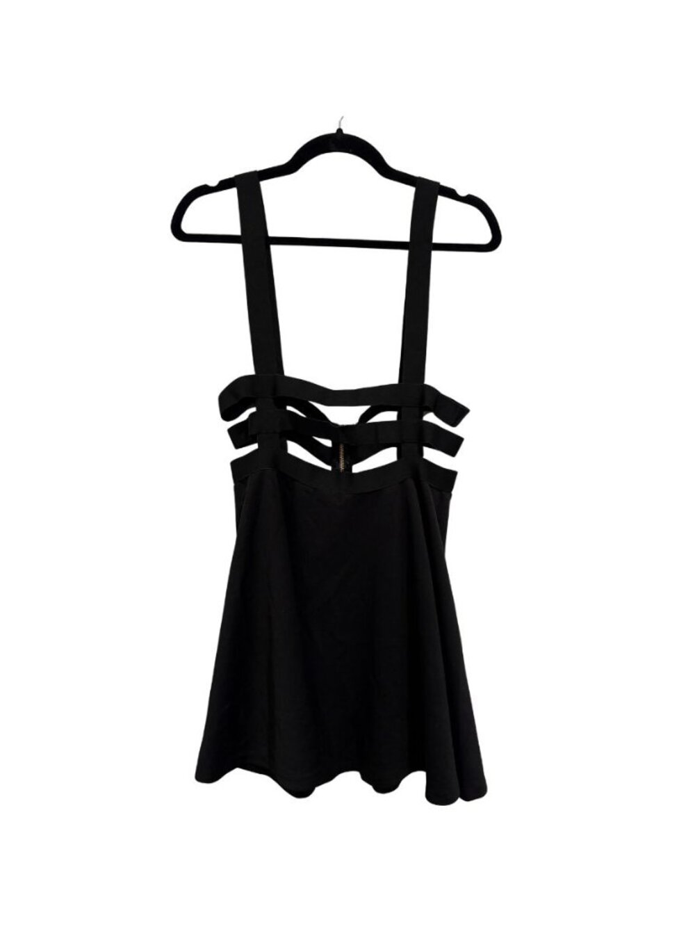 SHEIN Black Strappy Suspender Harness Mini Skater Skirt XL Goth Punk